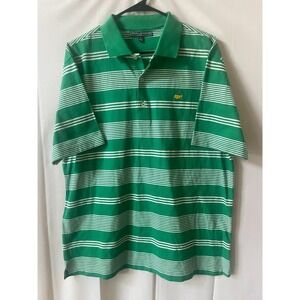 Masters Collection Men's Short Sleeve Golf Polo Shirt Green White Size Large